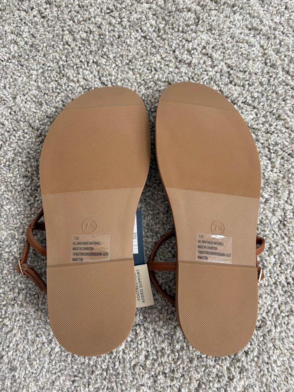 NWT Universal Thread Strappy Sandals, Cognac Flat Sandals, Sz 7.5 Dolce Vita Dom - Picture 8 of 8